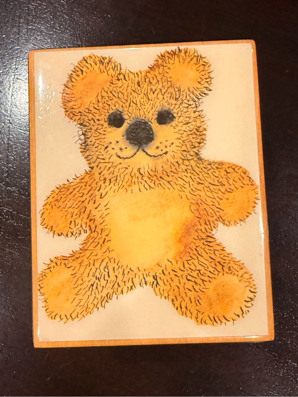RARE!! VINTAGE REUGE TEDDY BEAR Jewelry Music Box with Mechanical Swiss Movement